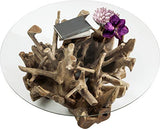 Kare Design - Table Basse Plateau Rond Pied Bois flotté Roots