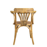 Biscottini chaise avec accoudoirs 77x45x42 cm | Chaises cuisine bois | Chaises salle à manger bois finition naturelle | Chaise cuisine assise en rotin