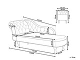 Beliani Chaise Longue Côté Gauche Méridienne en Tissu Imprimé Beige Style Elégant Nimes