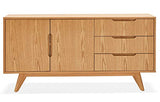PEGANE Bahut Bas en Bois plaqué frêne Naturel - 40 x 150 x 75 cm