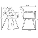 JYMTOM Lot de 2 Chaise de Salle à Manger avec Assise rembourrée en Velours épais, Pieds en métal, accoudoirs et Dossier, Chaise d'angle pour Salon,Jaune