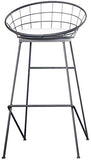 QTQZDD Barres Noires de Bar comptoir Haut Repose-Pieds Cuisine Cuisine dinant Les Jambes en métal de Chaise et Le siège de Lin, Max.150kg