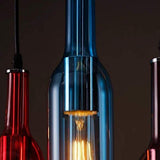 Raelf 5 têtes de verre Creative couleur Plafond d'éclairage Bouteille de vin Pendant Light Personality restaurant Suspension Fixture Loft Café Bar industriel Ferme Lustre Luminaires Décoration Lustre