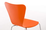 Chaise Empilable Calisto en Bois - Assise Ergonomique - Chaise de Salle d'Attente en Bois Chaise, Hauteur Assise 45 cm -Couleurs au Choix:, Couleur:Orange