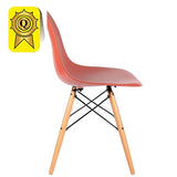 Decopresto 2 x Chaise Design Scandinave Haut: 48 Orange Vintage Pieds Bois Naturel DP-DSWL48-OV-2