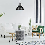 Relaxdays Lampe à suspensions style industriel Shabby luminaire de plafond métal diamètre 40,5 cm LED , noir