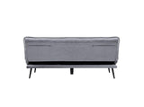 Loungitude Banquette convertible en velours gris perle et pieds métal noirs