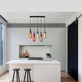 Raelf 5 têtes de verre Creative couleur Plafond d'éclairage Bouteille de vin Pendant Light Personality restaurant Suspension Fixture Loft Café Bar industriel Ferme Lustre Luminaires Décoration Lustre