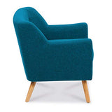IDMarket - Fauteuil scandinave LIV en Tissu Bleu Canard