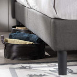Cadre de lit plateforme capitonné 35 cm Dachelle ZINUS | Sommier | Support à lattes en bois | Facile à monter | 160 x 200 cm | Gris foncé