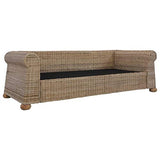 vidaXL Canapé à 3 Places avec Coussins Résine Tressée Oreiller Sofa Meuble de Salon Maison Salle de Séjour Intérieur Bureau Chambre