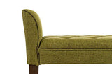 Banquette Cleopatra Rembourrée Revêtement en Tissu - Chaise Longue avec Accoudoirs - Piétement en Bois - Banquette Capitonnée - 133 x 64 x 4, Couleur:Vert, Couleur du Cadre:Antique foncé