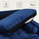 VASAGLE Canapé 3 Places, Surface en Velours, 176 x 83 x 84 cm, pour Petit Appartement, Chambre d’Amis, Chambre d’Adolescent, Cadre en Bois, Montage Facile, Bleu Roi LCS50IN