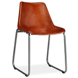 vidaXL 4X Chaises de Salle à Manger Cuir Véritable Marron Maison Cuisine