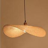 Suspension En Bambou Tissé Loft Pays Suspension E27 Suspension Réglable En Hauteur Bambou Rotin Tissé Chambre Éclairage Lustre Salle D'étude Salon Lumière Décorative,Ø40cm