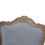 Amadeus - Fauteuil Cabriolet Baroque Gris Clair Bois d'acajou