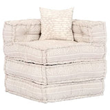 Leepesx Pouf Modulaire à 2 Places Canapé Convertible de Salle de Séjour Sofa de Salon Canapé-lit de Salle de Séjour Maison Intérieur Beige Tissu