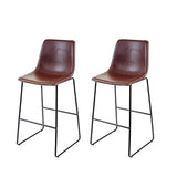 Mendler 2X Tabouret de Bar HWC-E54, Chaise de Bar/comptoir, Vintage - Similicuir Marron