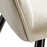 TecTake 800845 Chaise de Salle à Manger 1 Place Effet Velours Scandinave Pieds en Acier Noirs Élégant avec Accoudoirs – Diverses Couleurs (Crème)