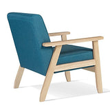 IDMarket - Fauteuil scandinave Anders en Tissu Bleu Canard