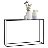 Table Console Table d'Appoint Industriel en Métal Résistant 74 x 115 x 32 cm Noir Mat