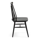Kave Home - Chaise de Salle à Manger Tressia Noir en Bois Massif de Caoutchouc