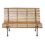 Banc de Jardin HWC-F97, Banc du Parc, Banquette en Bois, Fonte, 3 Places, 122cm, 22kg - Marron Clair