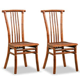 binzhoueushopping Lot de 2 chaises de Salle à Manger Chaise de Cuisine en Bambou Marron 43 x 56 x 98 cm