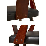 Chaise Contemporain,pied et dossier bois finition noyer, Noir, 48cm x 42cm x 73cm