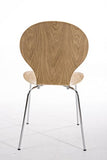 CLP Lot De 4 Chaises Empilables Robustes Diego I Chaises Empilables en Bois avec Dossier I Siège Confortable Forme Ergonomique I Pratique, Couleur:chêne