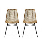 Bloomingville Chaise Design la Chaise en rotin Lena Chair de Couleur Rotin Naturel/en Rotin - Osier - Acier/Désigné