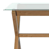 Movian Marque Amazon Table de Salle à Manger rectangulaire en chêne Massif et Verre trempé 150 x 85 x 75 cm