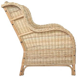 vidaXL Canapé avec Coussin Fauteuil de Salon Chaise de Canapé Salle de Séjour Maison Intérieur Chambre à Coucher Rotin Naturel et Lin