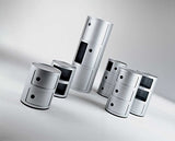Kartell Componibili, Conteneur 2 éléments, Argent Mat, Base Ronde
