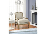 Vente-unique - Fauteuil bergère en Lin MAHAUX - Beige