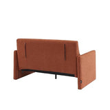BAÏTA Canapé Droit Jade Convertible Tissu Bouclette Terracotta 2 Places