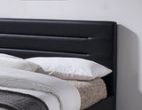 Lit Double Noir 160 x 200 Haute qualité - Design élégant et épuré - tête de lit, Pieds et sommier intégrés - Bali