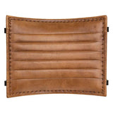 Atmosphera - Tabouret Pliant en Cuir Marron Cognac Vintage avec Couture