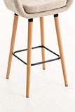 Tabouret de Bar Grant Tissu Design Scandinave I Tabouret de Bar Industriel avec Dossier et Accoudoirs I Chaise de Bar Confortable Ergonomiqu, Couleur:crème