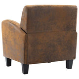 Festnight Chaise Fauteuil Bureau Fauteuil de Salon Similicuir Daim Marron