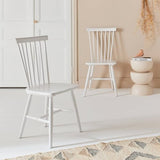 Alice's Home - Lot de 2 chaises Blanches à barreaux en Bois d'hévéa. Romie. L 50.8 x P 44.2 x H 90cm. Livraison Offerte. Garantie 2 Ans. Meilleur Prix Garanti !