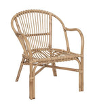 Atmosphera - Fauteuil en Rotin et Assise en Coton Blanc