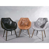 'Fauteuil design Coque "Chuck Honey Vintage Cuir Marron Clair