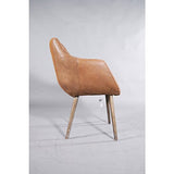 'Fauteuil design Coque "Chuck Honey Vintage Cuir Marron Clair