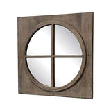 L'ORIGINALE DECO Miroir Fenêtre Ronde Œil de Bœuf Bois 55 cm x 55 cm