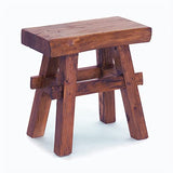 Design Delights Tabouret en bois rustique vintage 40" - Bois dur recyclé - Tabouret en bois massif - 43 x 45 x 27 cm (H x l x P) - Marron clair