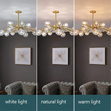 PaRfco Lustre Spoutnik en cristal avec 15 lumières, lustres en laiton, luminaire moderne en or pour salle à manger, salon