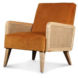 Déco en Ligne - Fauteuil Velours Orange cannage
