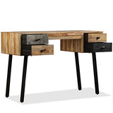 Festnight Bureau Vintage en Bois de Teck de Récupération Massif avec Tiroir 110 x 50 x 76 cm
