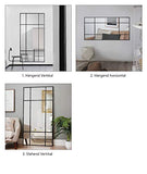 Direkte Import Miroir sur Pied en métal Noir/Argent - Miroir Long rectangulaire [220 x 110 x 3cm] | Design Danois | Miroir de Chambre sur Pied | Vertical et Horizontal